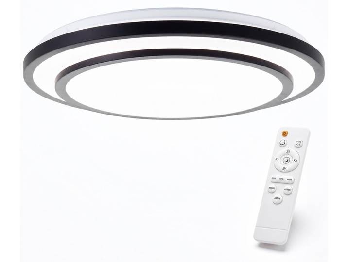 Brilliant Luciano LED Applique et plafonnier 49cm 36W noir blanc Minuteur\, veilleuse G80564A76