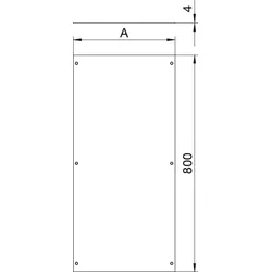 OBO 7401870 Blinddeckel für Kanalsystem OKA2 800x200x4 Stahl bandverzinkt OKA D 200
