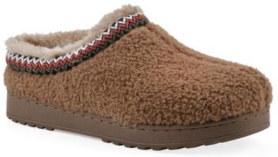 Women's Icebin Clog Slipper by White Mountain in Chestnut Sherpa (Size 11 M)