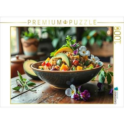 CALVENDO Puzzle Superfood trifft auf Kunst - Quinoa-Salat als HD-Leinwand & Puzzle! | 1000 Teile Lege-Größe 64x48cm Foto-Puzzle für glückliche
