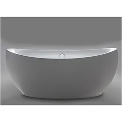 repaBAD freistehende Duowanne Ferrara, 180,5 x 83,5 x 46 cm in Weiss Matt