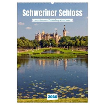 Schweriner Schloss - Impressionen aus Mecklenburg-Vorpommern (Wandkalender 2026 DIN A2 hoch), CALVENDO Monatskalender