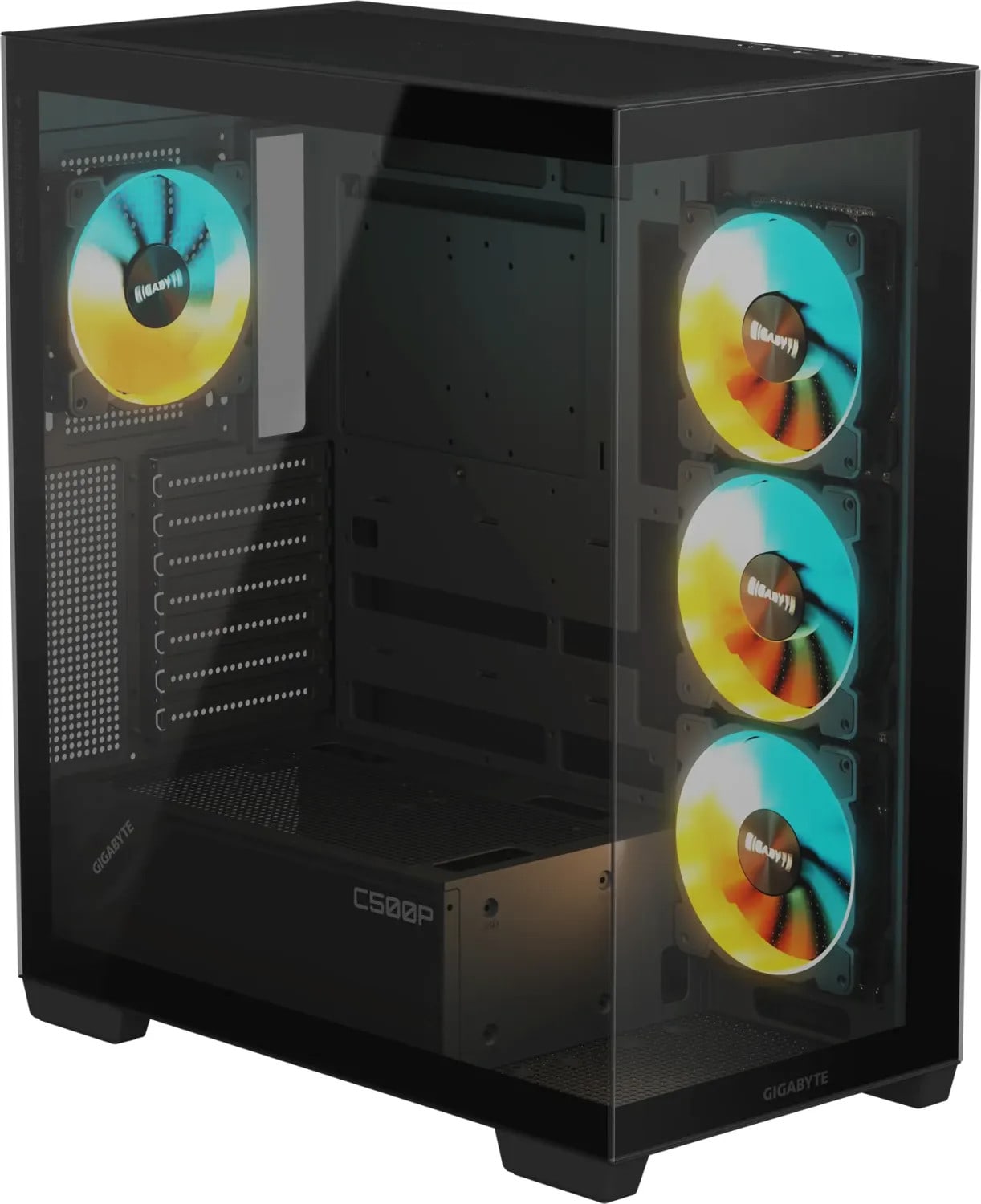 Gigabyte AORUS C500 Gaming PC Gehäuse Midi-Tower Schwarz Seitenfenster