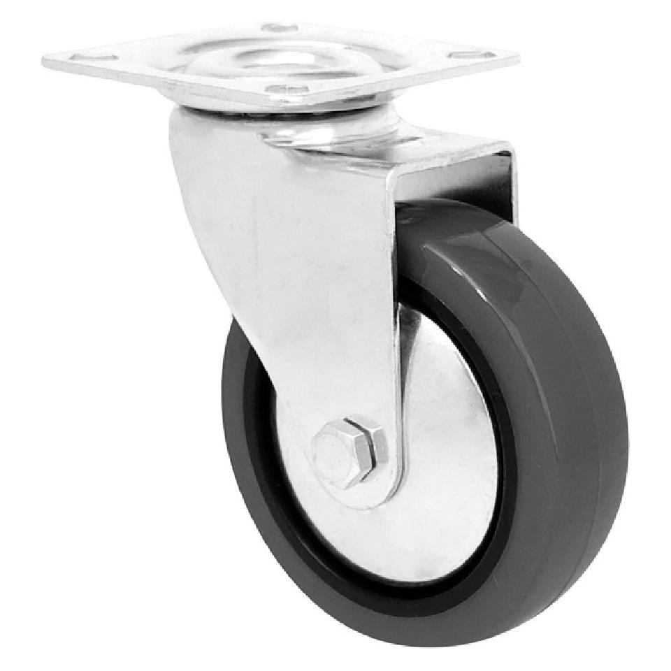 Cascoo Emily-Möbelrolle, ohne Bremse, grauer Gummi, 60 x 60 mm Platte, ø 60 mm (74841369)