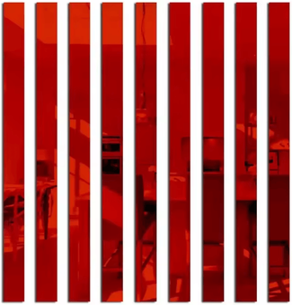Inspire Curations 3D Acrylic Mirror Strip Wall Stickers DIY Modern Line Wall Decor red 5x20cm 10pcs