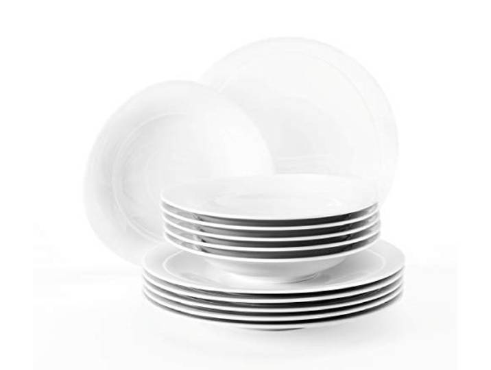 Seltmann Weiden 001.736894 Tafelservice 12-teilig Trio weiß, 32.3 x 32.3 x 23.5 cm