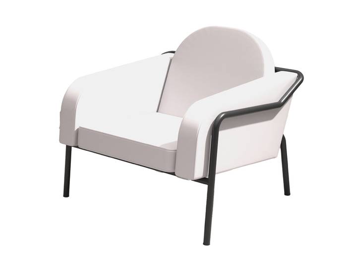 Fauteuil d'accueil Medso ''L'' en simili-cuir Gris - pieds métal Noir