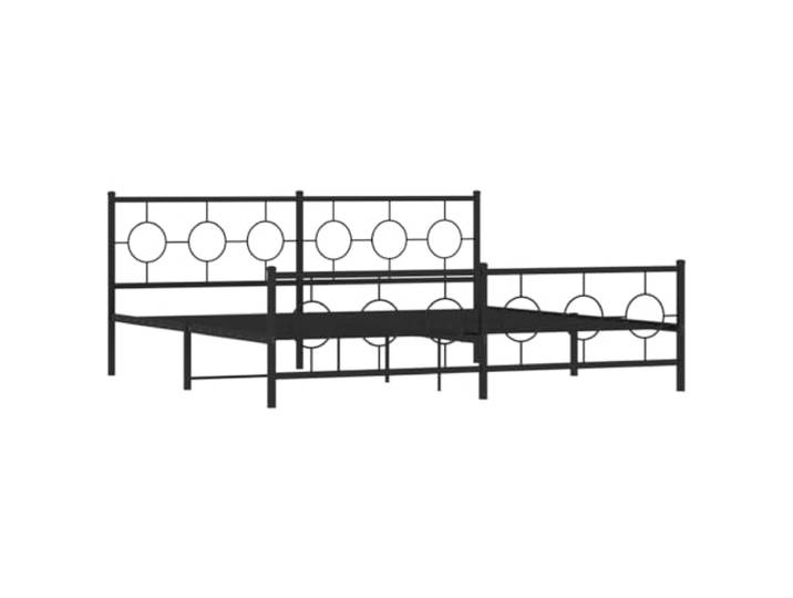 KTHLBRH Bettgestell aus Metall, schwarz, 200 x 200 cm, mit Kopfteil Lattenrost inklusive Lattenrost, pulverbeschichteter Stahl, 26 cm