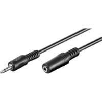Audiokabelverlängerung 3,5mm-Klinke > 3,5mm Buchse, Verlängerungskabel schwarz, 2 Meter