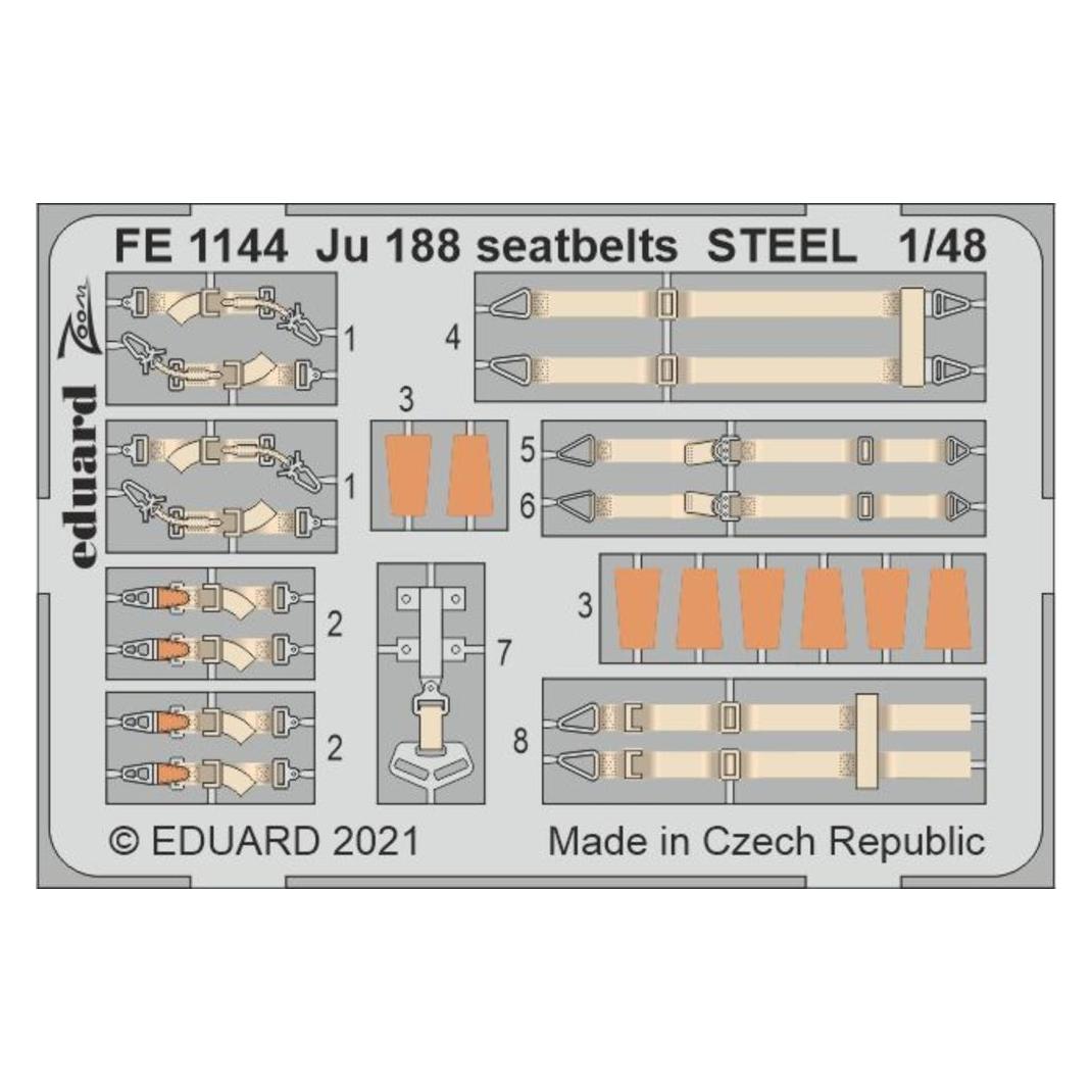 Eduard Ju 188 seatbelts STEEL 1/48 for REVELL (FE1144)