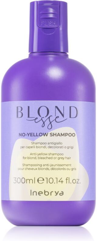 Inebrya BLONDesse No-Yellow Shampoo Shampoo zum Neutralisieren von Gelbstich für blonde und graue Haare 300 ml