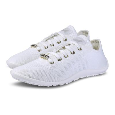 Barfußschuh LEGUANO "GO", Damen, Gr. 36, atmungsaktiv wasserdampfdurchlässig, weiß, Textil, Schuhe Barfußschuh, mit praktischer Schnürung, Freizeitschuh, Halbschuh, Schnürschuh