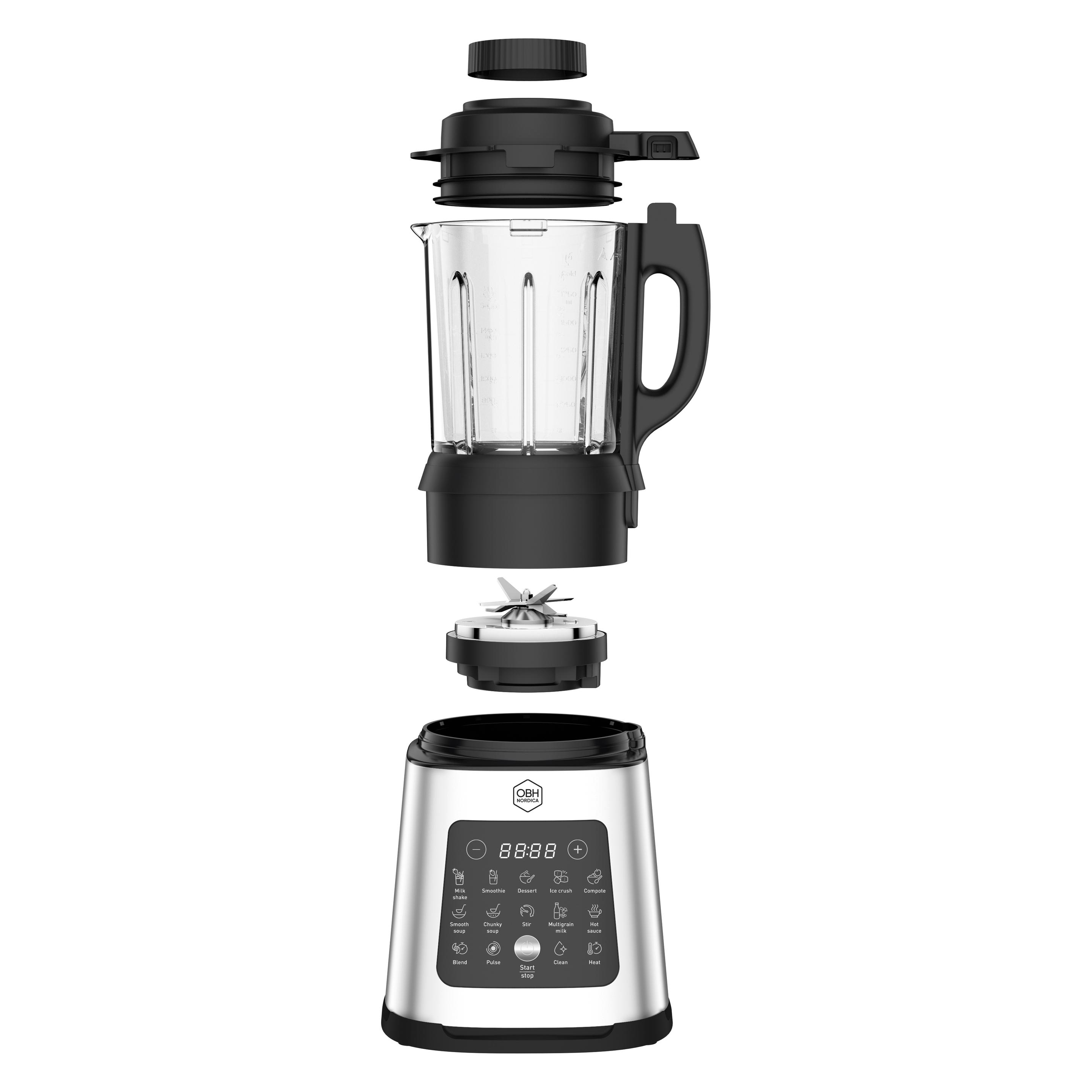 OBH Nordica Perfectmix Cook Mixer, Edelstahl/Schwarz (1400 W) (LH835DS0)