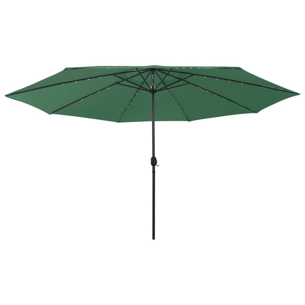 Prolenta Parasol met LED-verlichting, 400 cm, groen