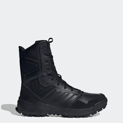 Schnürstiefel ADIDAS PERFORMANCE "GSG-9.2024 ZIP", Herren, Gr. 45, schwarz (core schwarz, core schwarz, core schwarz), Leder, Synthetik, Schuhe Schnürstiefel, Outdoorschuh, Einsatzstiefel
