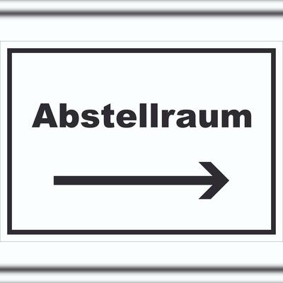 HB-Druck Abstellraum Schild mit Text und Richtungspfeil rechts Lager waagerecht A0 (841x1189mm)