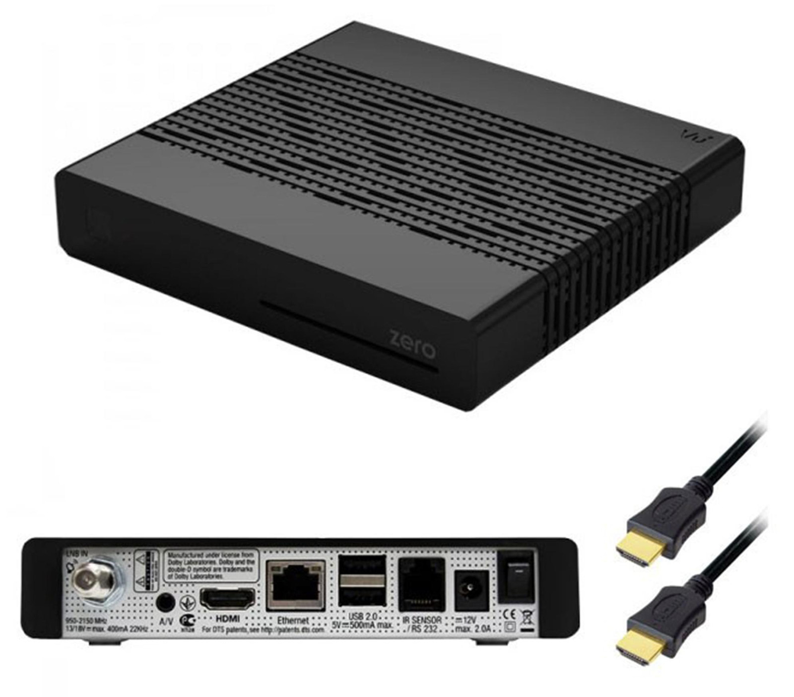 Vu+ ZERO HDTV Linux satellietontvanger, zwart