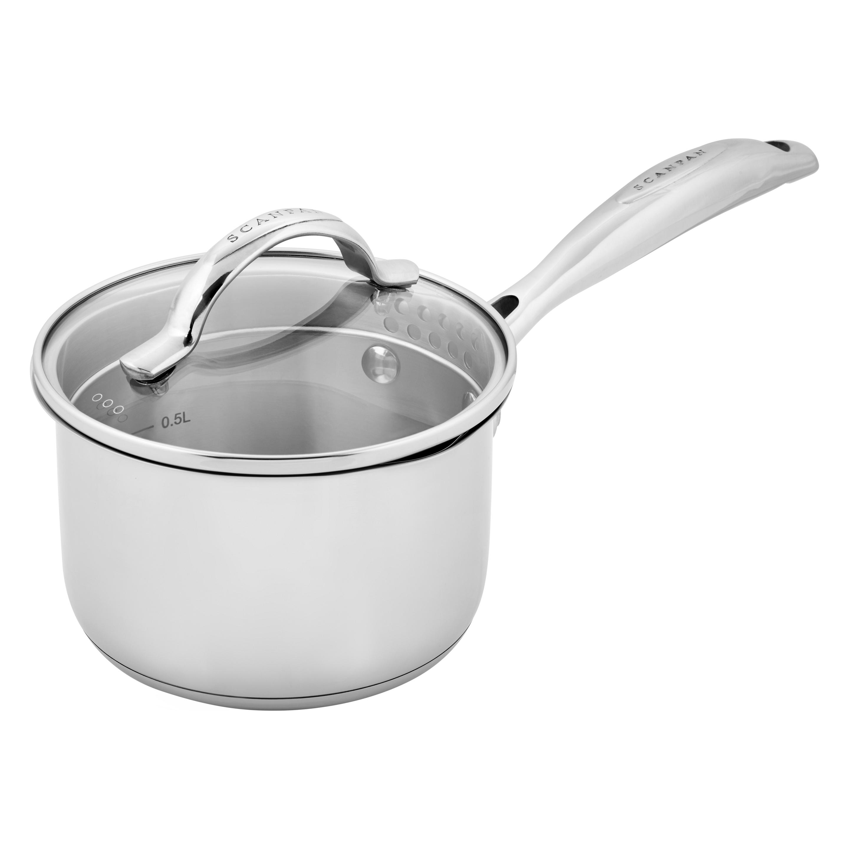 Scanpan STS kasserolle med låg 1,2 liter (Kochtopf, Stielkasserolle, Edelstahl) (0083421207630)