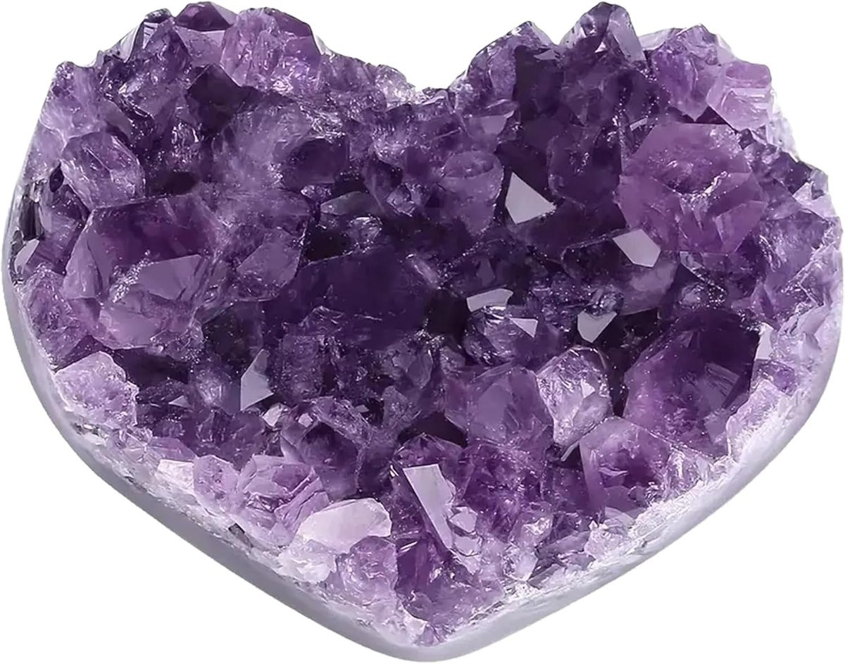 Amethist Hart Kristal - Paars - Natuurlijke Geode Decoratie - 4-5 cm