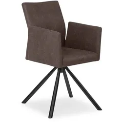 2er-Set Stuhl Lugano Mikrofaser Braun