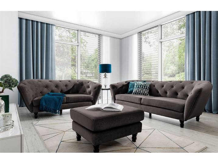 Fun Möbel Polstergarnitur Sofa-Set 3-2-1 Designer-Sofa Charlotte Stoff, (3-tlg., Sofa-Set 3-2-1 Designer-Sofa Charlotte Stoff)