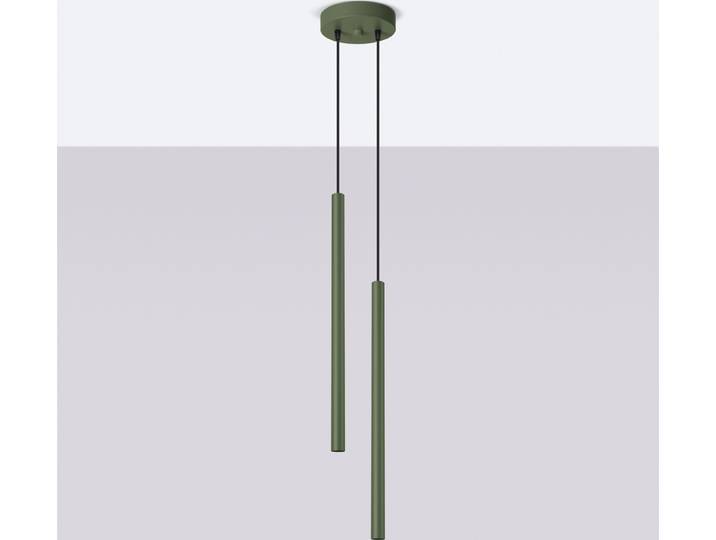 Lampe pendante PASTELO 2 vert olive 2xG9 8W acier 104x15x15cm Sollux Lighting