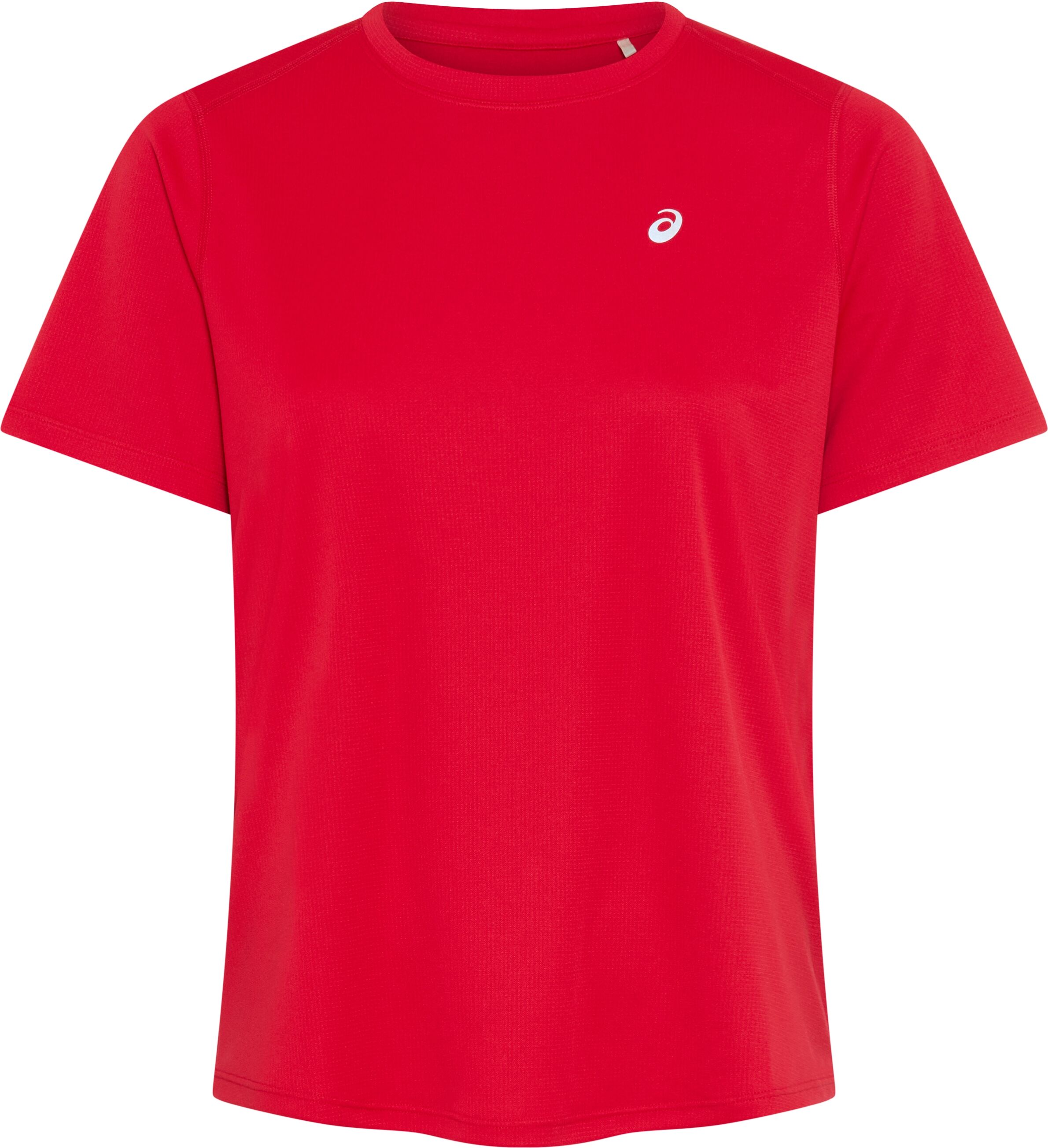 Laufshirt ASICS "ASICS CORE TOP", Damen, Gr. S, rot (speed rot), Obermaterial: 100% Polyester, Shirts Laufshirt, Schnelltrocknend, Reflektierend, Leicht speed rot S