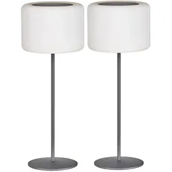 LED Solarlampe dimmbar mit Fernbedienung Gartendeko Tischlampe Außenleuchte Akku Terrassenlampe, RGB Farbwechsel, warmweiß, DxH 15 x 39,5 cm, 2er Set