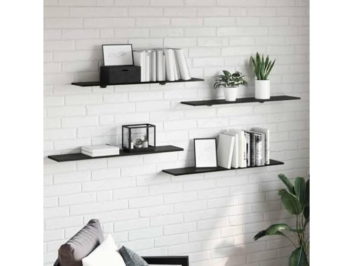 HGKMBRY Regalbrett 3 Ebenen 4 STK 100 x 20 x 1.5 cm Holzwerkstoff Minimalistisches Design, robuste Plattform für Bücher, Deko, Sammlerstücke, rechteckige Form, Innenbereich