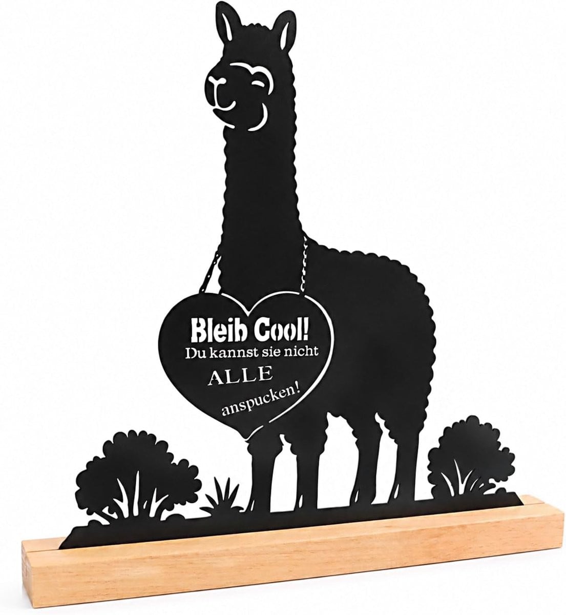ShopVlot Alpaca decoratieve metalen figuur met sokkel voor op je bureau