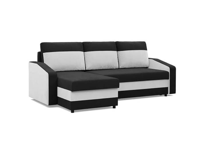 Mebligo - Ecksofa mit Schlaffunktion und Bettkasten Orion, Eckcouch Universelle Seite, Sofa L Form (BxTxH) 231 x 140 x 85 cm, Couch Wohnzimmer, Ecke Sofa, Schwarz + Weiß (Mikro 15 + Mikro 31)