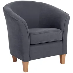 SESSEL Karine Bezug Veloursstoff Buche natur / anthrazit