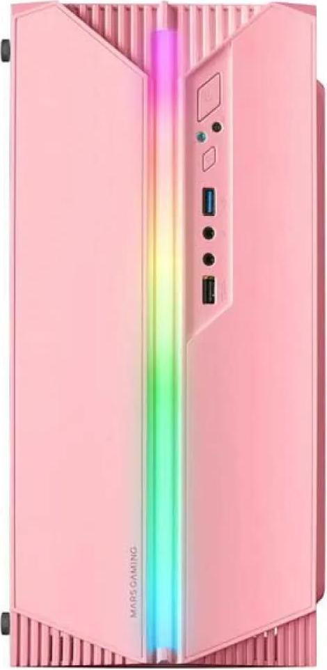 Mars Gaming MC-S1 Mini-tower Gaming PC, Roze, micro ATX, Mini-ITX