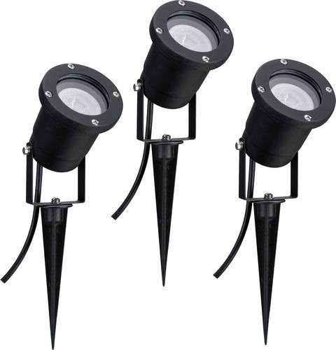 Paulmann 98897 LED-Gartenstrahler 3er Set LED GU10 10.5W Schwarz