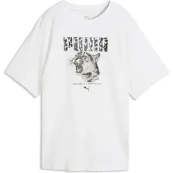 Puma Damen Freizeit / Mode Sommer GJ T-Shirts / Tanks T-Shirts/Tanks ku.Arm Da GRAPHICS ANIMAL Relaxed Graphic Tee, Größe S in Weiß Weiß