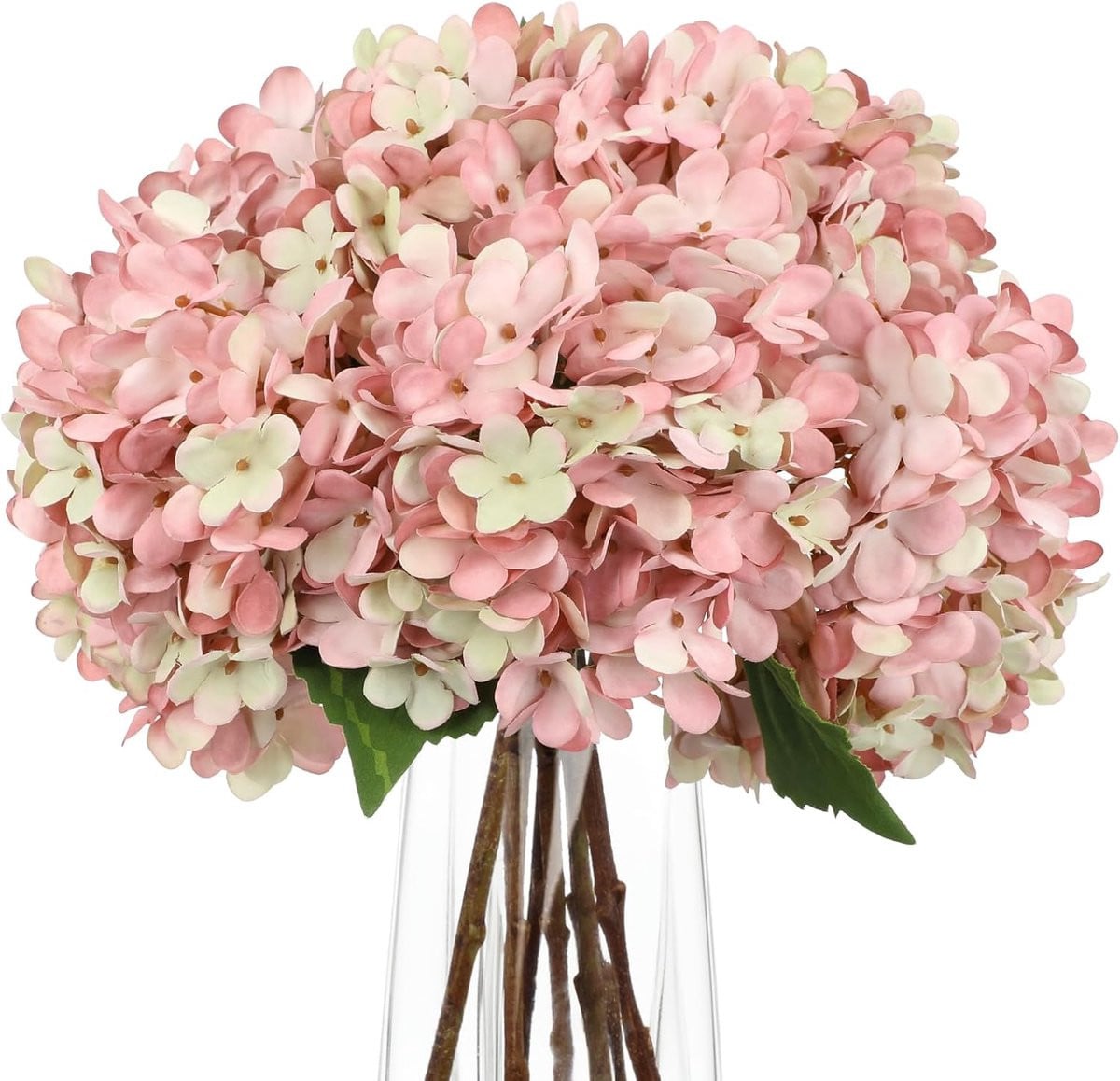 SnelShoppen Set van 6 Roze Kunstbloemen Hortensia's van Kunstzijde