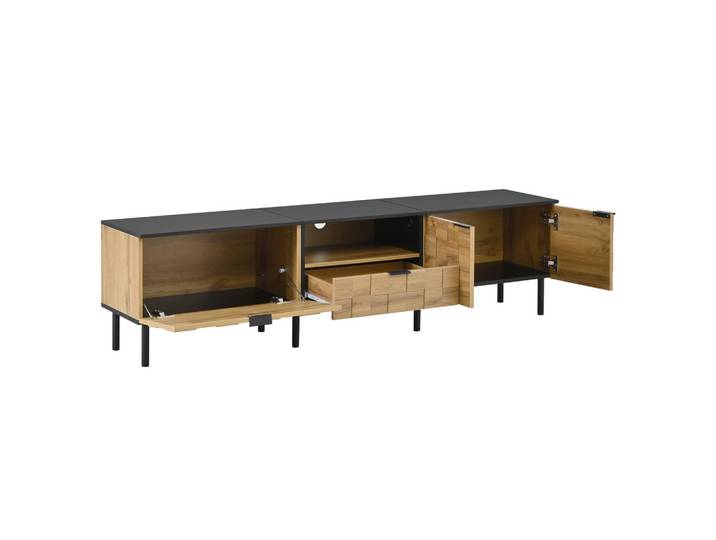 Oxeza Tv-Element 170/35/44.5 cm Natürlich mit 1 Schublade, Ahornfarben, Holz, Mode, Rechteckig, 170x44.5x35 cm, Wohnzimmer, TV Möbel, Lowboards, Lowboards stehend
