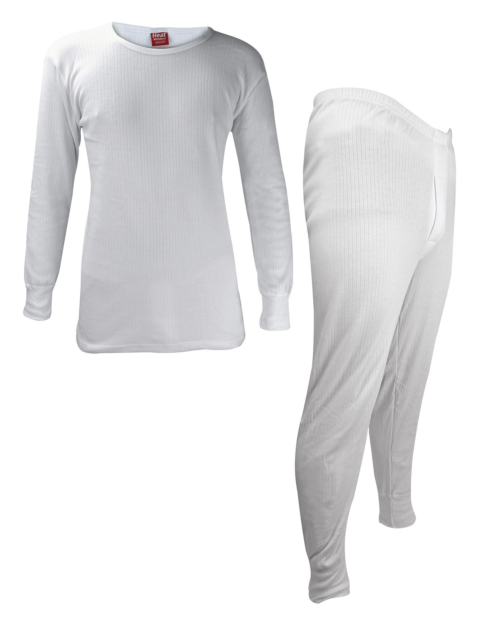 Herren-Thermo-Unterwäsche-Set | Wärmespeicher | Winter-Langarm-Top & Long Johns - Weiß