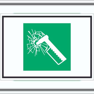 HB-Druck Notfallhammer Symbol Aufkleber A5 (148x210mm)