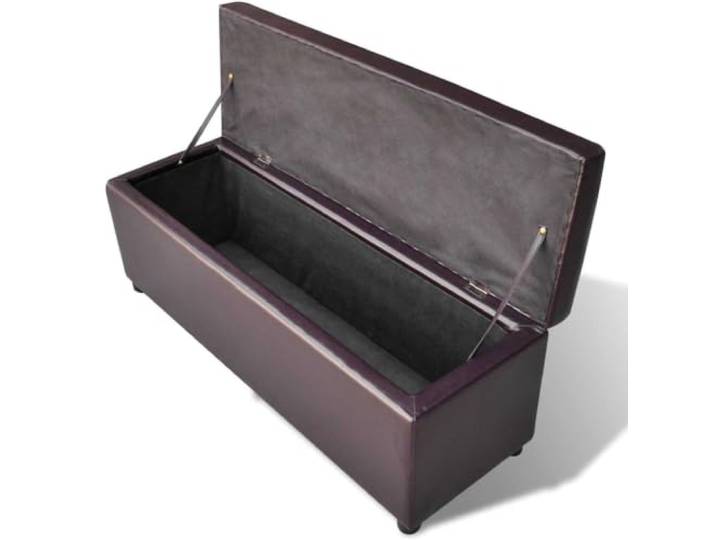 KGHFDVB Sitzbank mit Stauraum 116 x 39 x 44 cm PVC Braun Holz Sitzbank, Sitzkissen aus 100% PVC, Staufach 116 x 39 x 44 cm, für Flur und Wohnzimmer, dekorativ und platzsparend