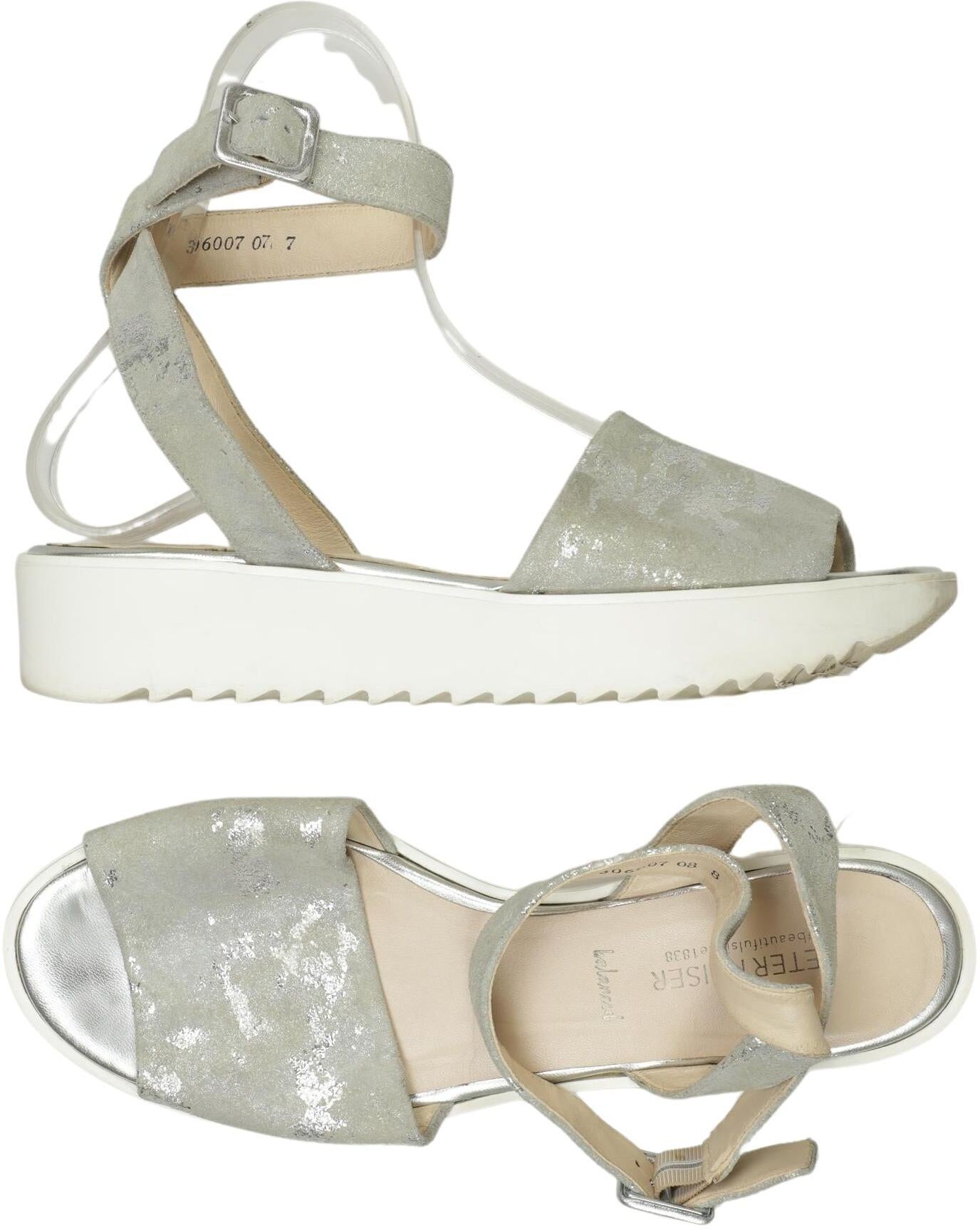 Peter Kaiser Damen Sandalen, Silber, Gr. EU 39, Leder - Second Hand