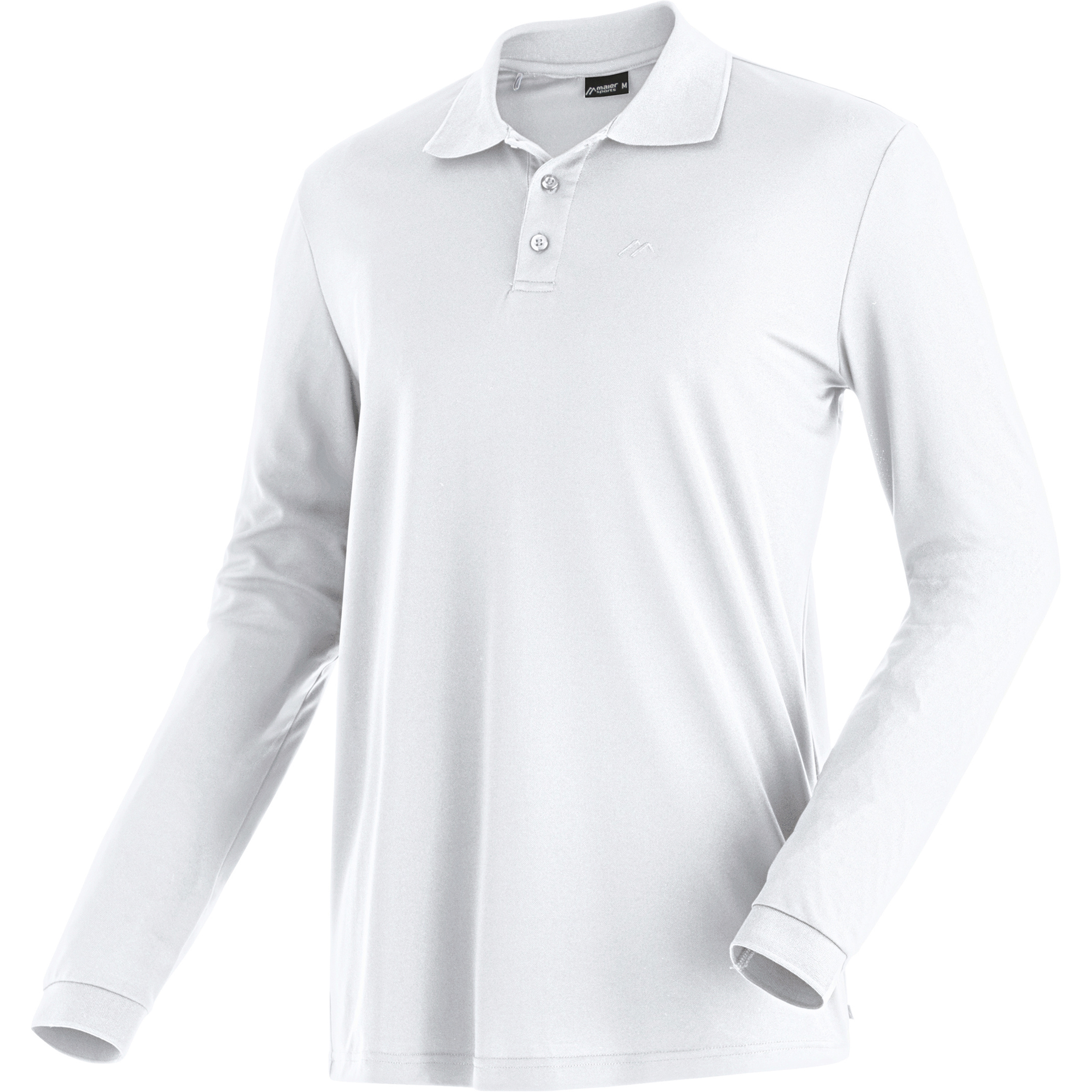 Maier Sports Ulrich Polo Herren Longsleeves weiss Größe L Trekking Elastisch