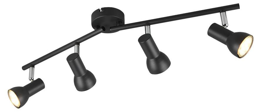 TRIO Plafondlamp Cantar zwart 4-lichts