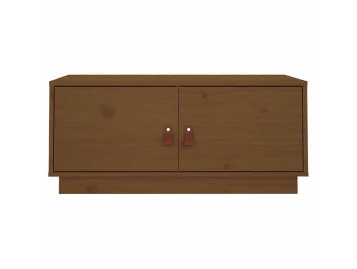 Roanoer Couchtisch Massivholz Kiefer Honigbraun 80x50x35 cm Kompakter Sofatisch aus Naturholz mit offenem Ablagefach für Wohnzimmer und Lounge, ideal für Zeitschriften und Bücher.