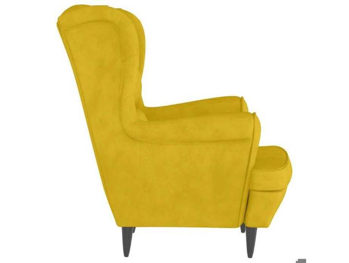 Fauteuil en velours jaune moutarde - WIENS - 74x84x100 cm - Jaune moutarde - Velours polyester - Charge maximale 110 kg