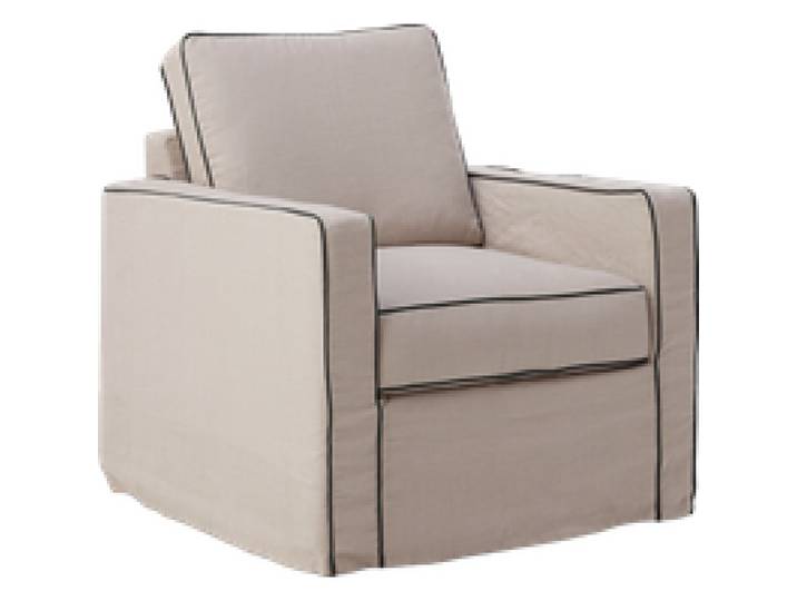 Fauteuil coton/lin déhoussable Margot