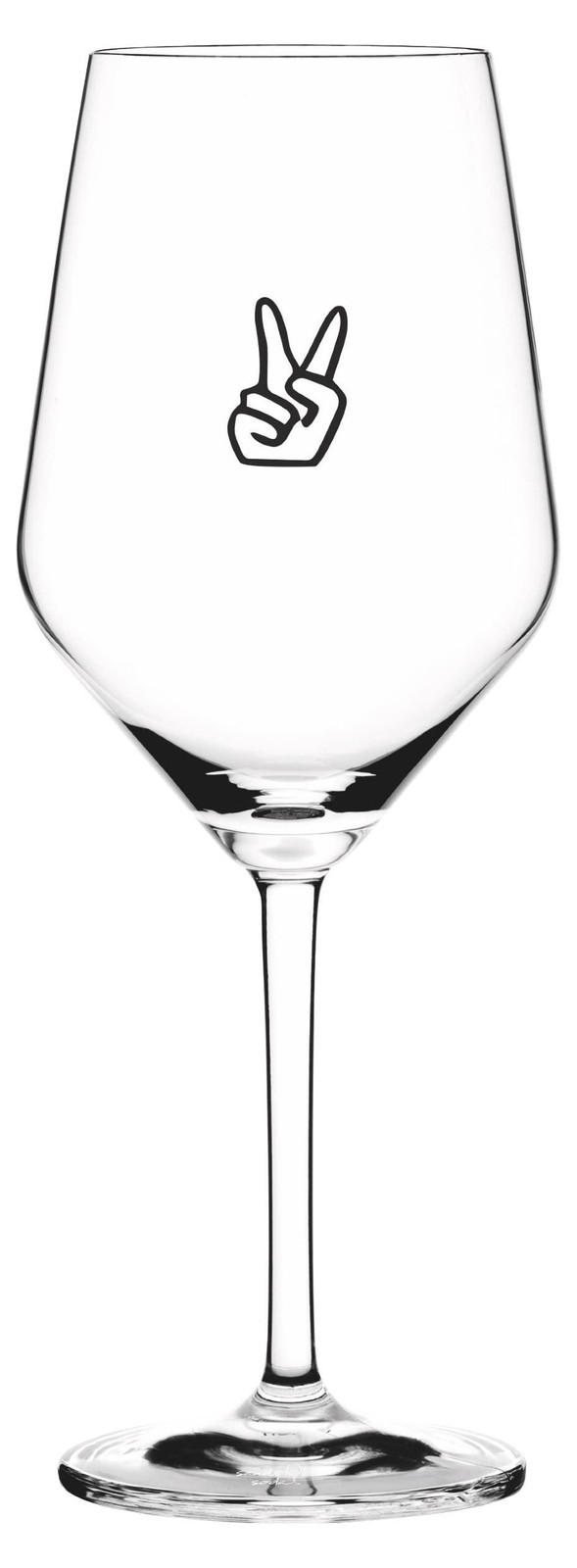 Dripio Wijnglas met vrede-motief, 23,5 cm, kristal