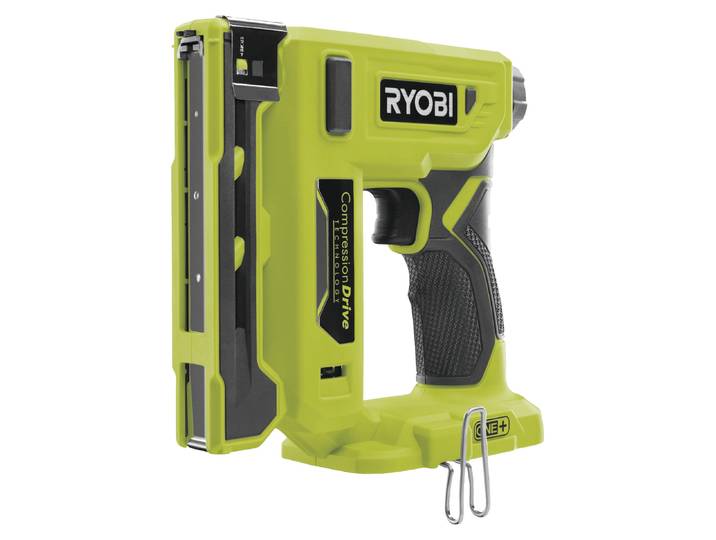 Agrafeuse RYOBI R18ST50-0 18V livrée avec agrafes et crochet de maintien (vendu sans batterie)