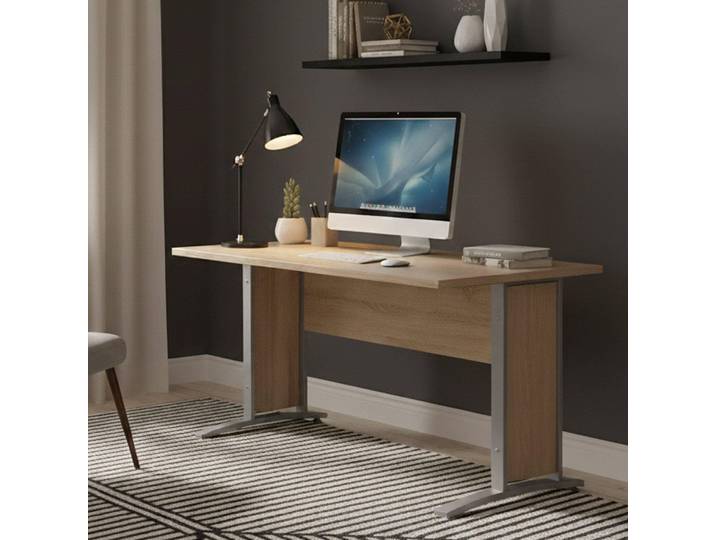 Ascorbate - Bureau\, 150x80x75h cm Gris\, Structure Brun