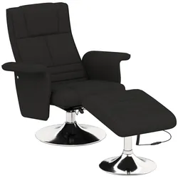 MASSAGESESSEL mit Fußhocker, elektrischer Relaxsessel mit Liegefunktion Schwarz